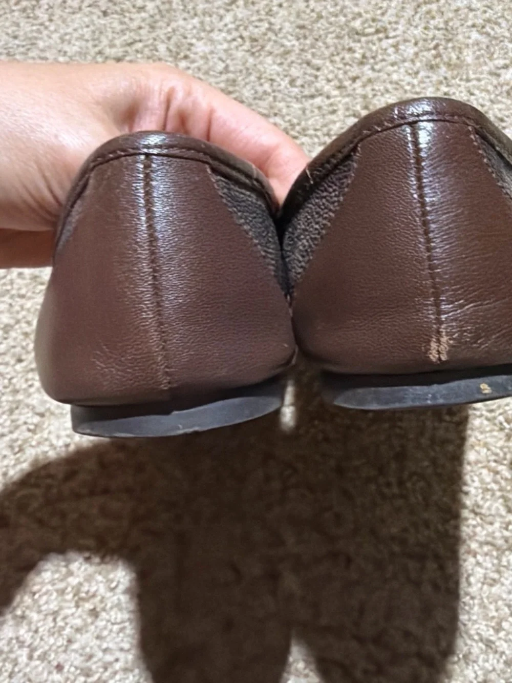 Michael Kors Brown Logo Bow Flats with Gold Accents